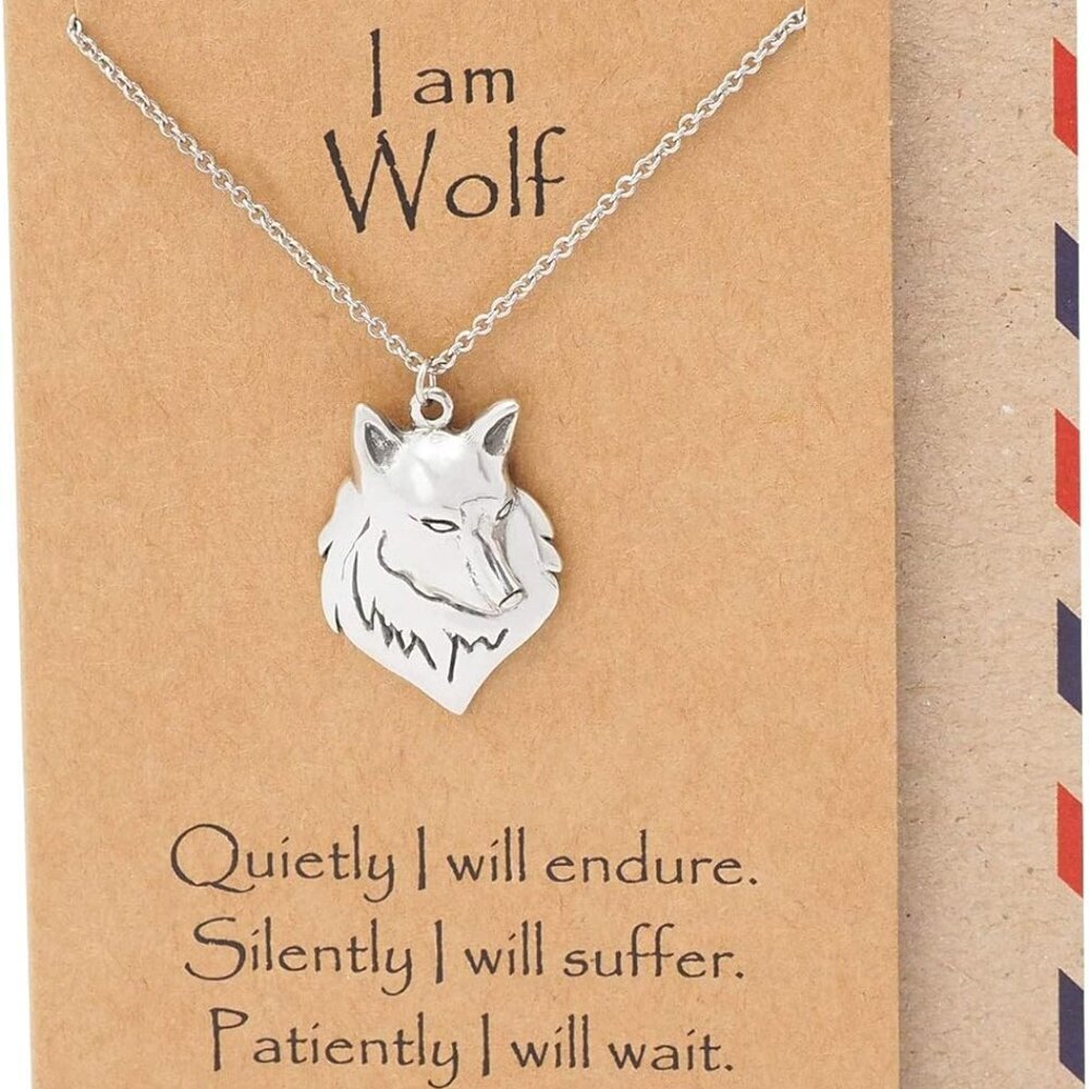 Wolf Necklace, Nature Inspired Pendants, Tribal Inspirational Gifts, Wolf Spirit